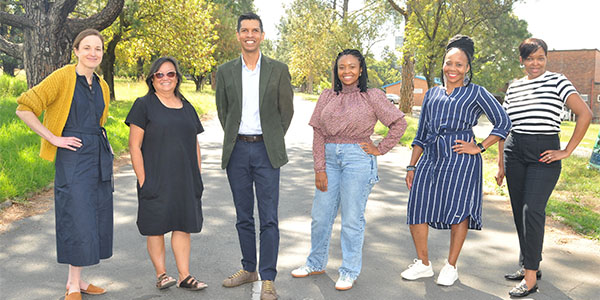 L_R Dr Rae Wake, Dr Vanessa Quan, Prof. Nelesh Govender, Ms Liliwe Shuping, Ms Ruth Mpembe ADVANCE GERMS SA Team Wits 600x300